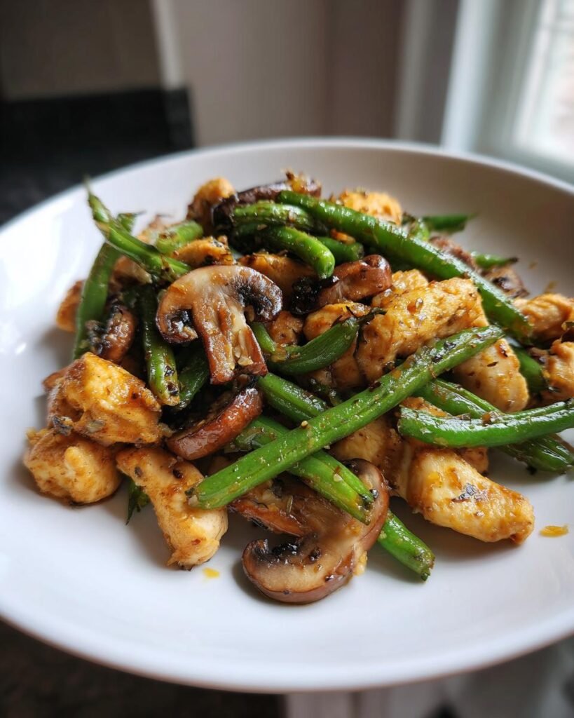 chicken mushroom green beans