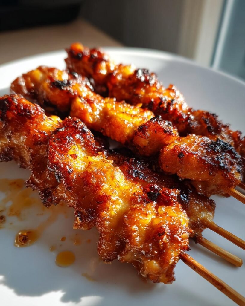 chicken on a stick fried