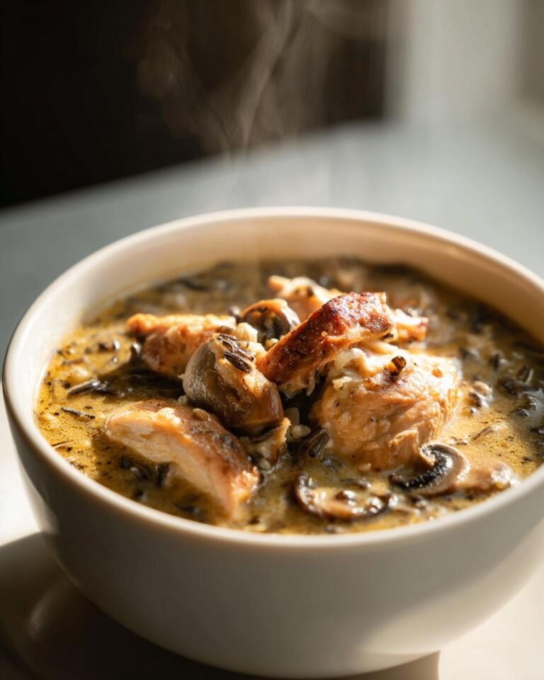 creamy mushroom chicken and wild rice soup