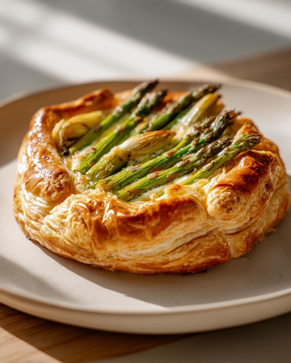 Asparagus-artichoke puff pastry galette - detail 1