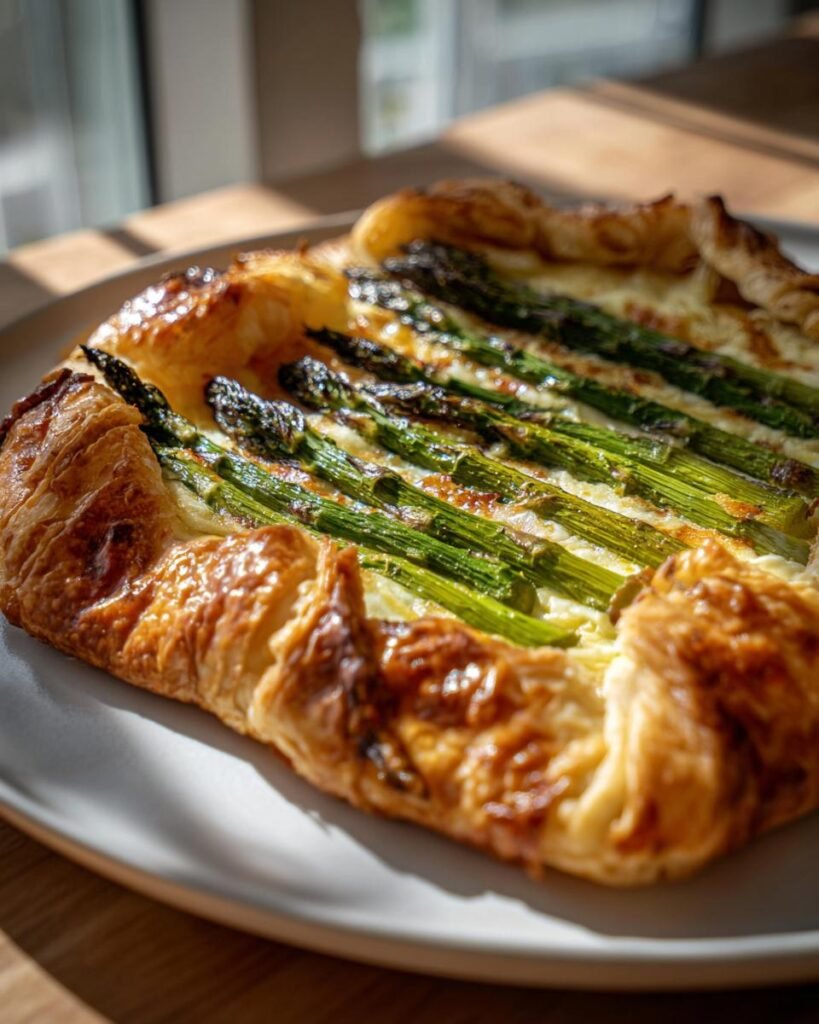 Asparagus-artichoke puff pastry galette