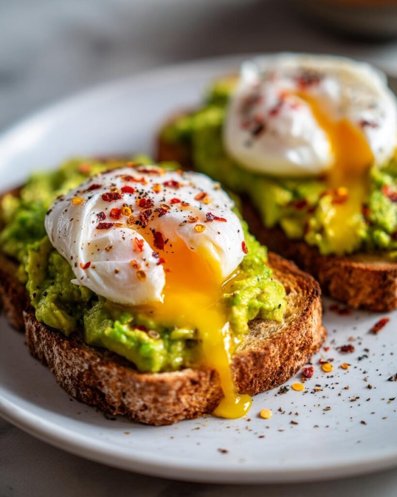 Avocado-Toast mit pochiertem Ei