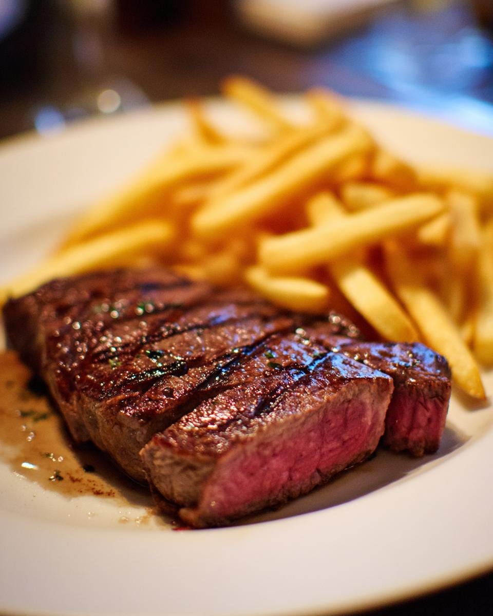 Beef steak with fries (steak frites)