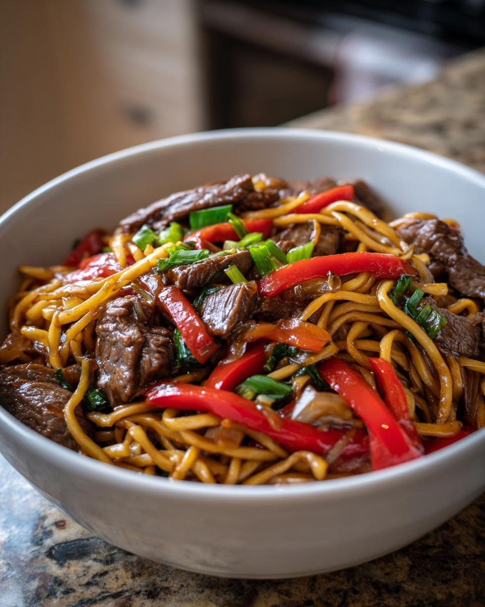 Beef stir-fry noodles