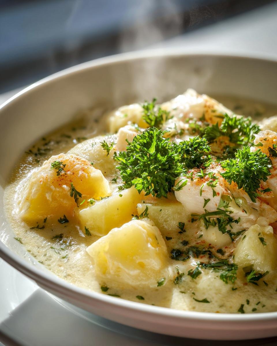 Cod & potato spring chowder - detail 1