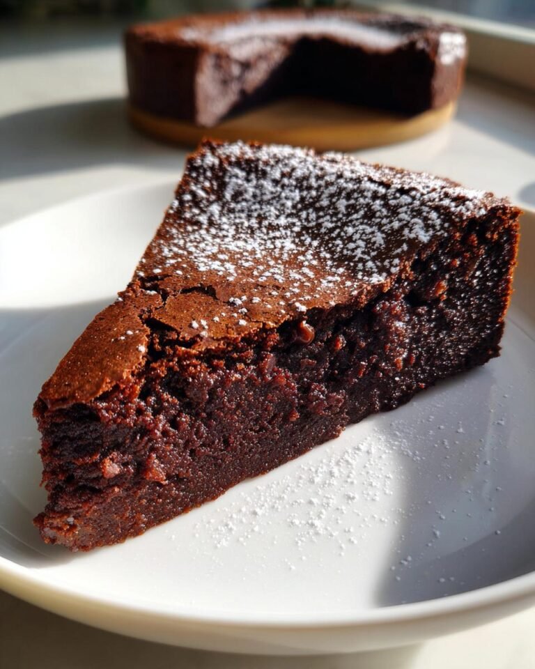 Flourless chocolate cake (restaurant-style dessert)