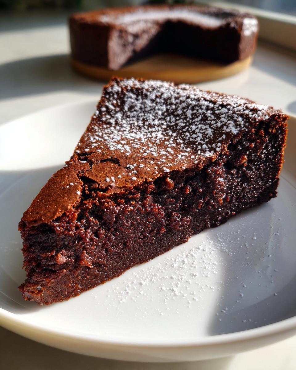 Flourless chocolate cake (restaurant-style dessert)