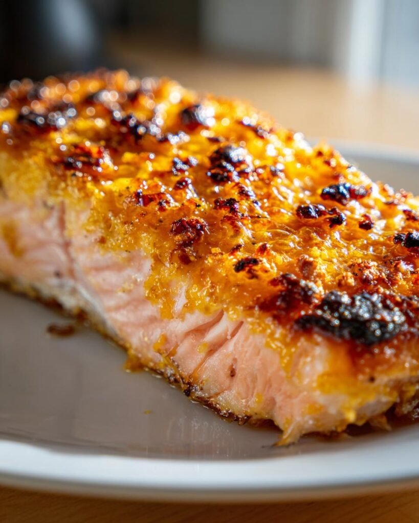 Gebackener Lachs mit Dijon-Glasur