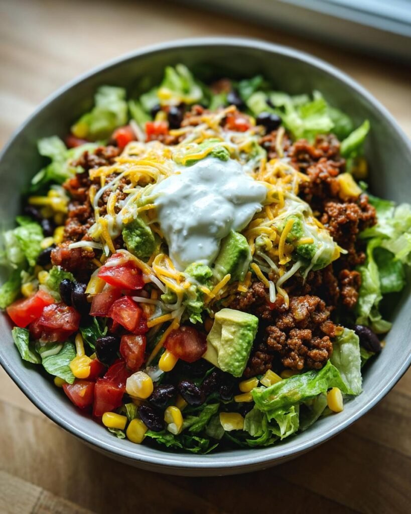 Loaded chopped taco salad bowl