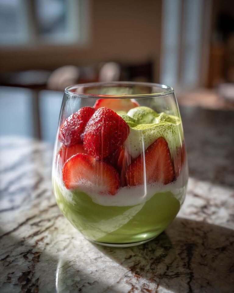 Matcha strawberry dessert (fusion trend)