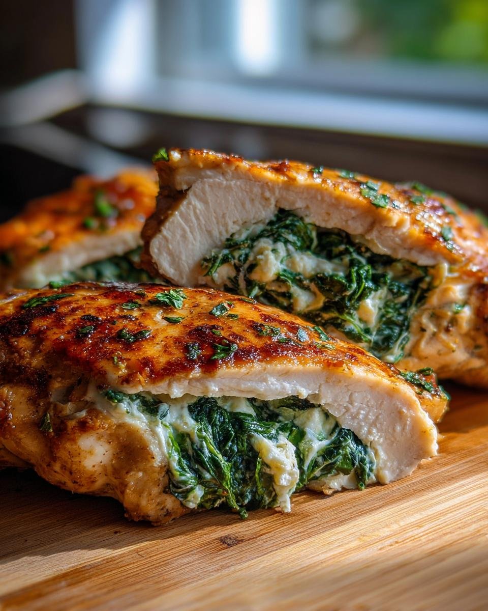 Mit Spinat und Feta gefüllte Hähnchenbrust - detail 1