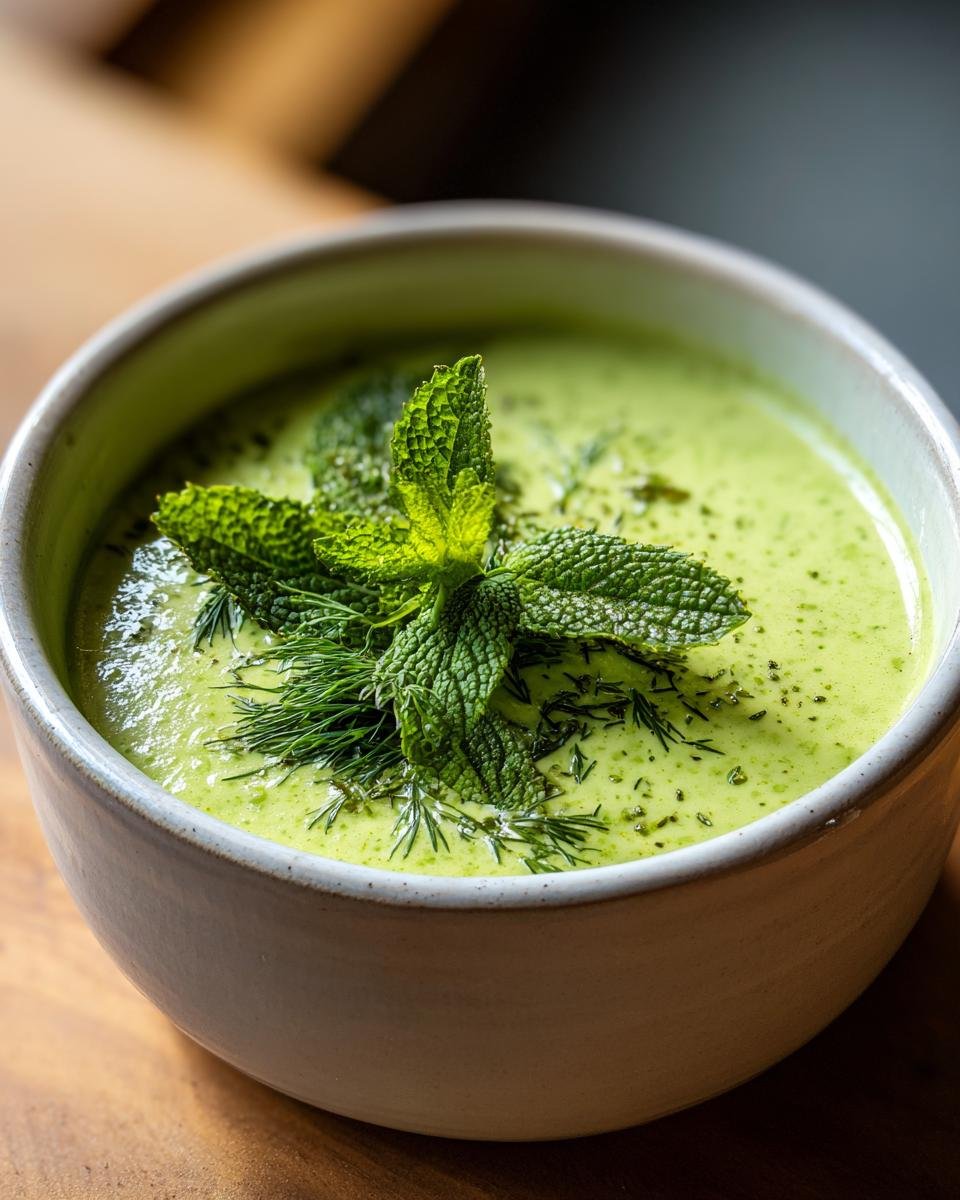 Pea & herb soup recipes (light meals trend)