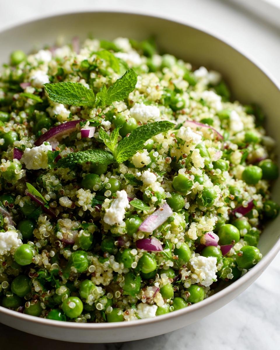 Pea salad with crunchy grains (healthy trend) - detail 1