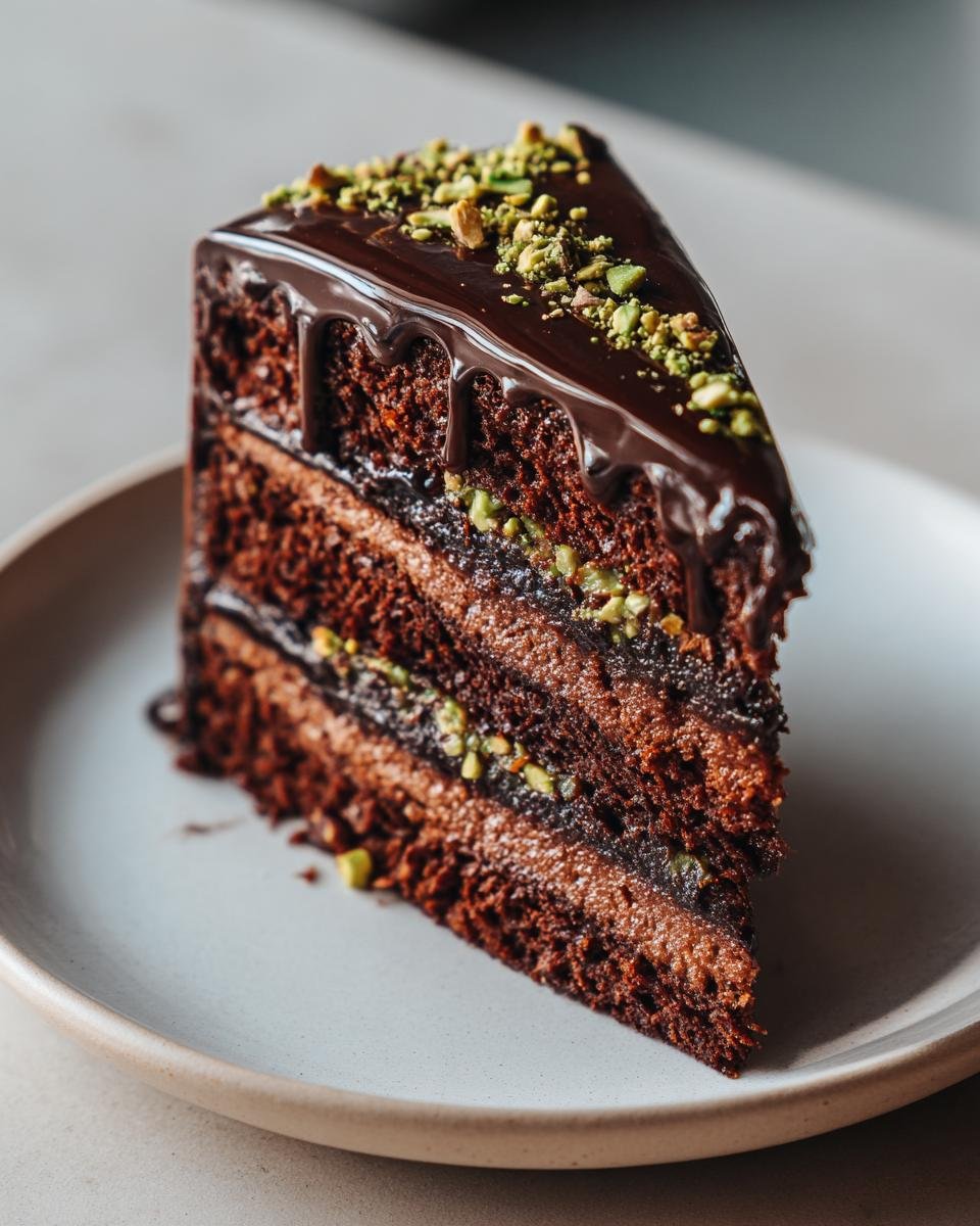 Pistachio chocolate cake (viral dessert trend) - detail 1
