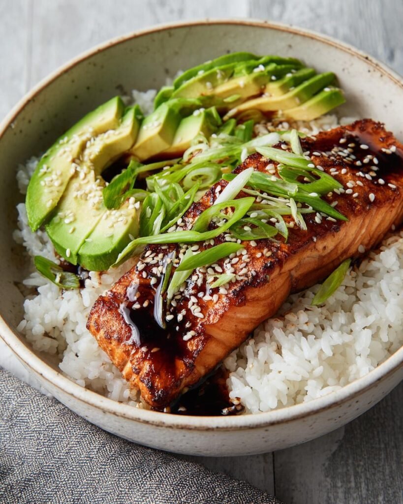 Salmon rice bowl