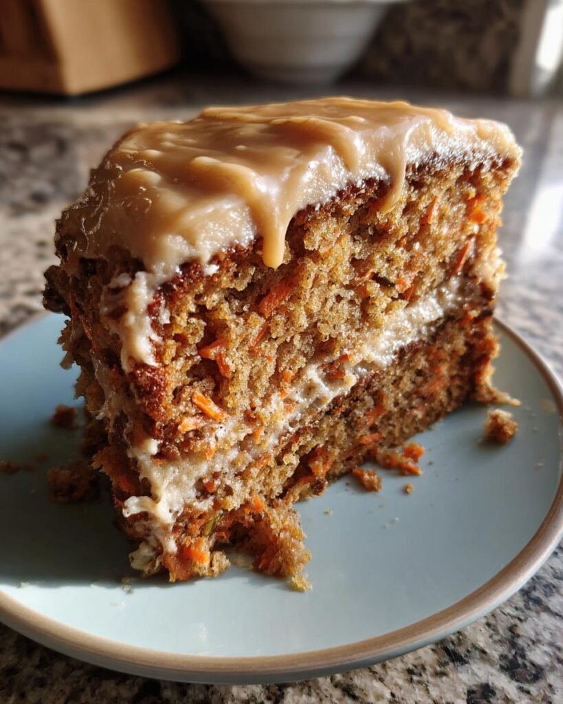 Spiced carrot cake with brown butter frosting