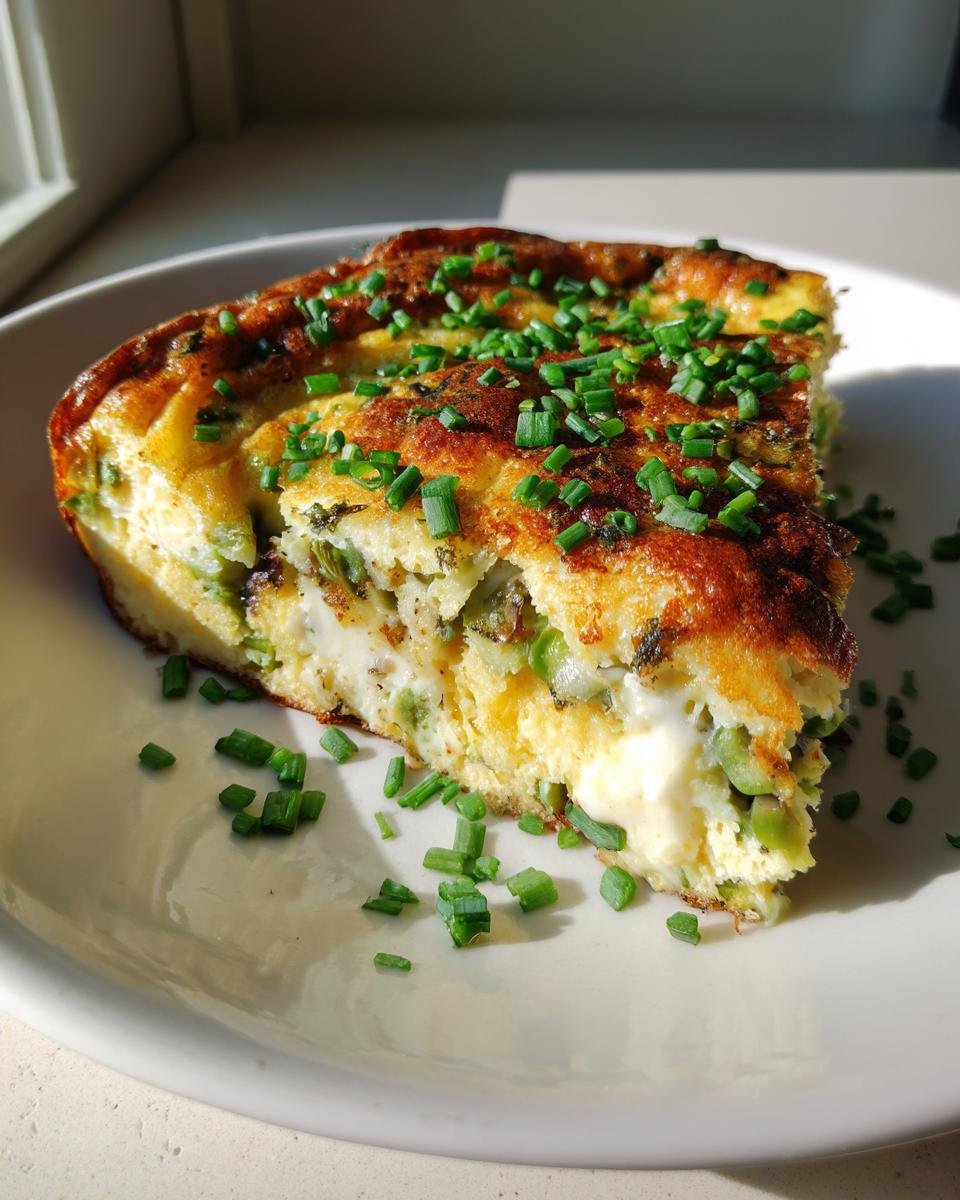 Spring vegetable frittata (green chive style) - detail 1