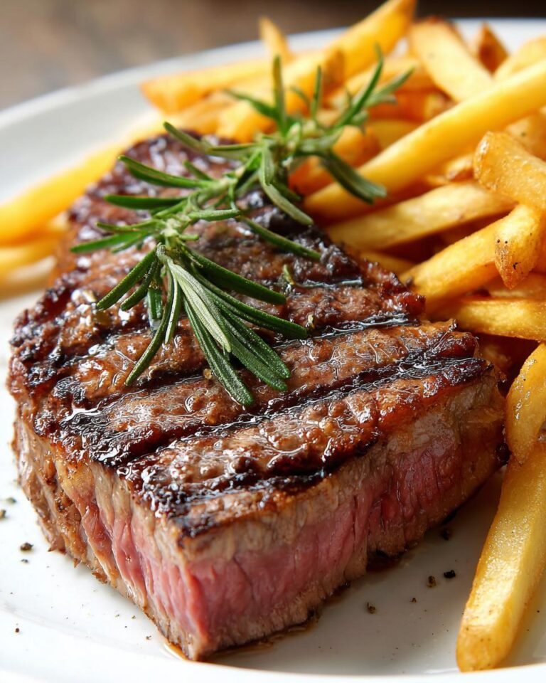 Beef steak with fries (steak frites)