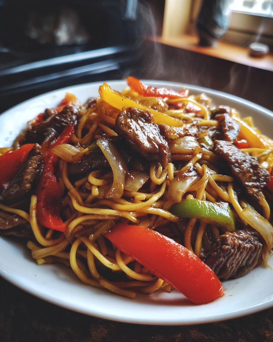 Beef stir-fry noodles