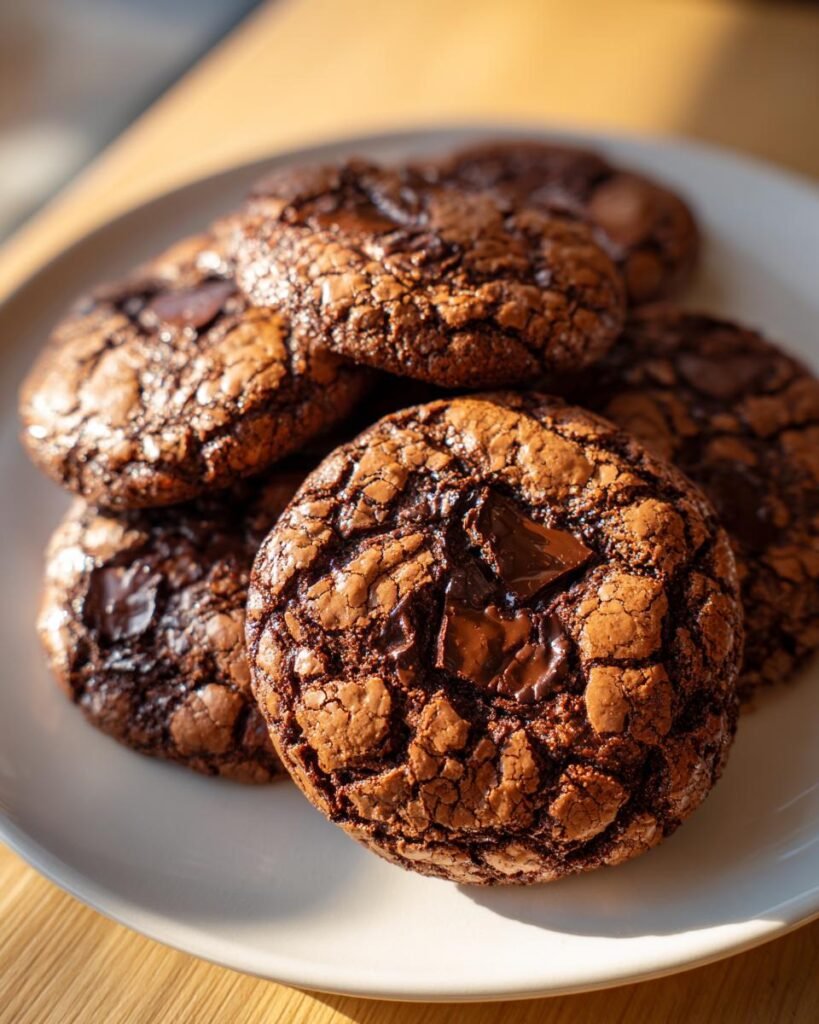 Double chocolate cookies (bakery-style trend)