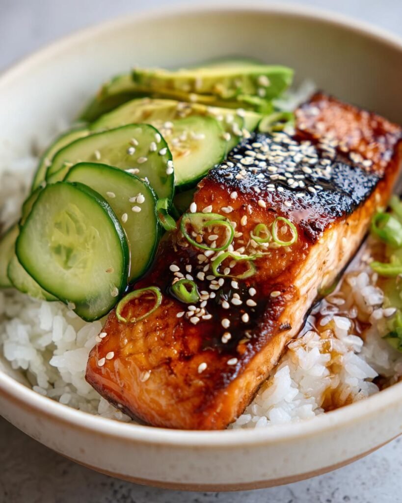 Salmon rice bowl