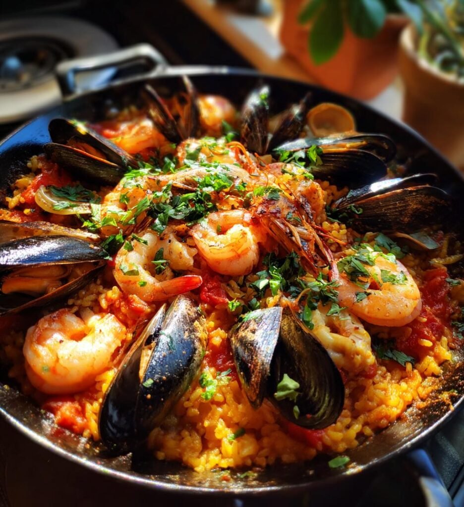 Paella Juli Meeresfrüchte — Regional