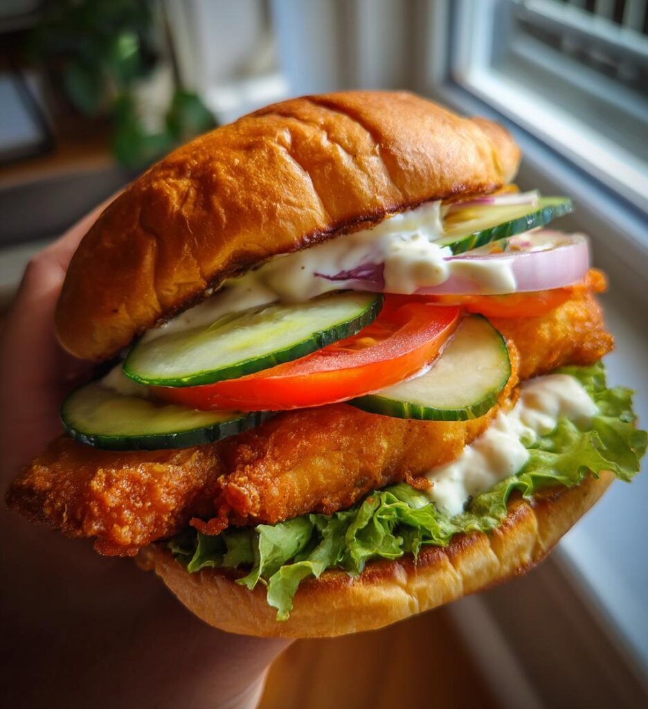 Fisch Sandwich Juli — Knusprig
